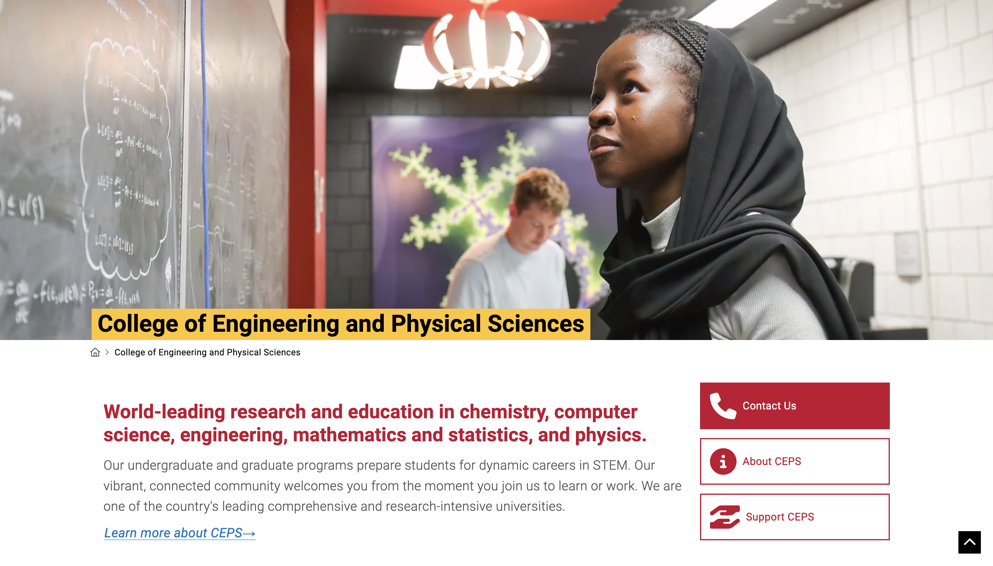 the College of Engineering and Physical Sciences site.